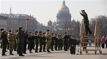 Highlights of Victory Day parade rehearsal in St. Petersburg, Russia