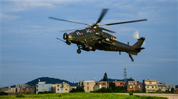 WZ-10 attack helicopter lifts off for fire assault
