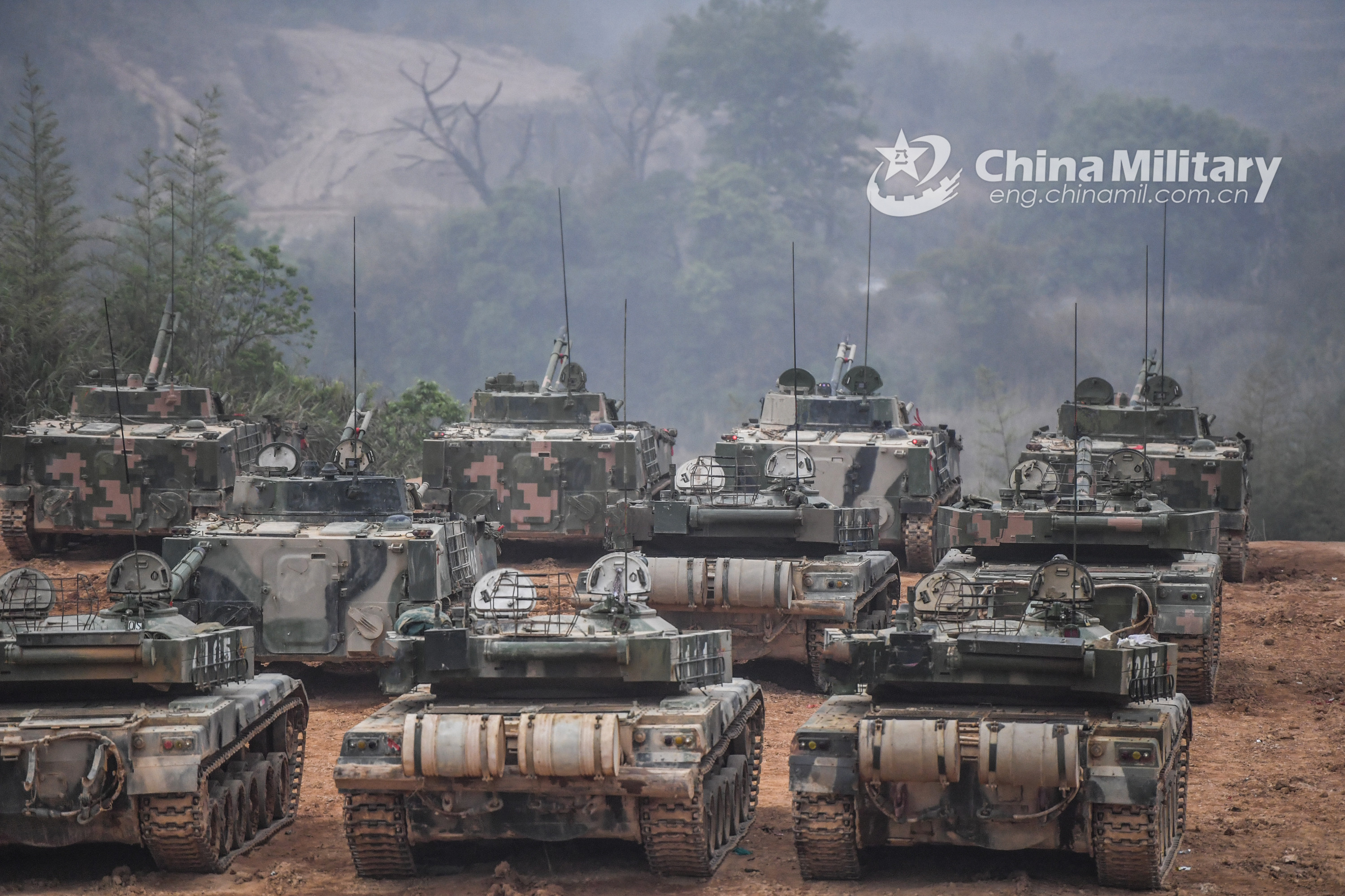 Mbts Muster At Holding Area Before Live Fire Test China Military