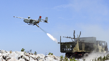 Artillery troops launch UAV for flight training