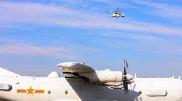 Anti-submarine helicopter and patrol aircraft in flight training