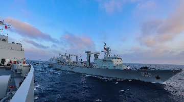 Replenishment-at-sea conducted in South China Sea