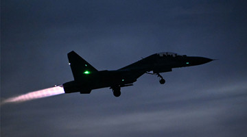 Fighter jets in day-and-night flight training exercise