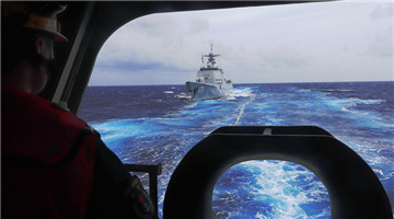 Naval flotilla conducts real combat training