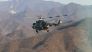 Army aviation helicopters in flight training